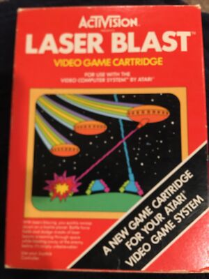 Laser Blast (Atari 2600, 1981, AG-008) Tested Game Cartridge, Complete In Box!