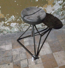 Vintage industrial swivel stool chair old factory workshop metal stool