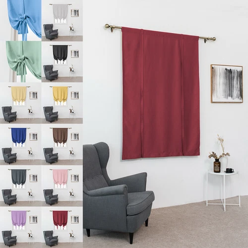 Blockout Short Window Curtains Draperies Shade Drapes Panel Living Room Kitchen - Bild 1 von 38