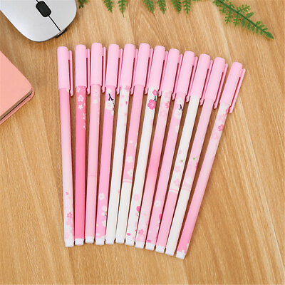 6Pcs Cute Cartoon Pink Flower Gel Pens Office School Student
