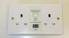 13A 30mA RCD PROTECTED DOUBLE TWIN PLUG SOCKET OUTLET UNSWITCHED SAFETY SOCKET