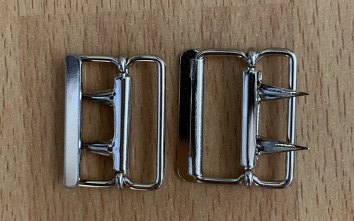 6pcs Rectangular Metal Buckle with Slider Teeth Adjuster Belt DIY 25mm - Picture 2 of 3