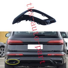 Fit For Audi Q7 Sline 2020-2023 Glossy Black Left Rear Exhaust pipe Trim Frame