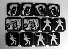 bm2023 set Elvis 6 diff. designs 12 pieces stencils glitter tattoo Rock & Roll