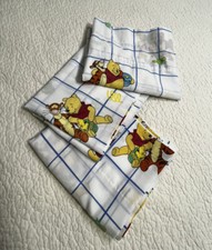 Disney Winnie the Pooh Tigger Valance Set of 3 18  H x84  W Blue Stripe Vintage