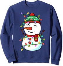 Funny Snowman Christmas Xmas Light - Snowman Xmas Unisex Crewneck Sweatshirt