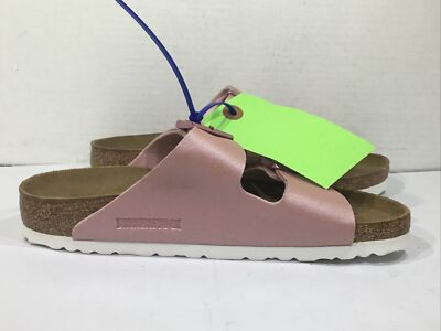 靴 BIRKENSTOCK Birkenstock Women Size 7 Narrow Arizona Metallic Rose Birko-Flor