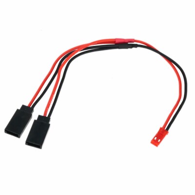 JST 1x Female to Y type 2x JR Futaba Male Battery Harness Parallel wire 20awg 8''
