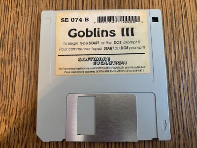 GOBLINS III 3 GAME PC MS-DOS COMPUTER 3.5'' INCH FLOPPY DISK(S) TESTED