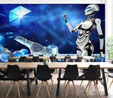 3D Technology Robot G17954 Wallpaper Wall Murals Removable Self-adhesive Honey