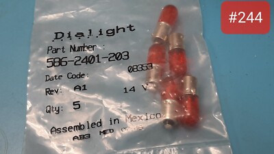 ( 5 LED LAMPS ) DIALIGHT LED LAMP REPLACMENTCOLOR RED P/N# 586-2401-203 / 14V