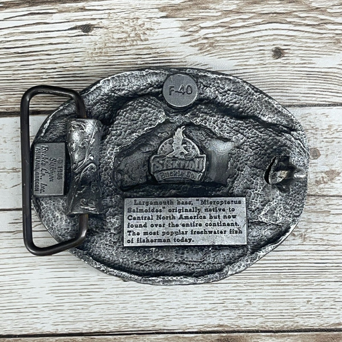 Vintage BASS Belt Buckle Fishing Siskyou Buckle Co Rodeo Large