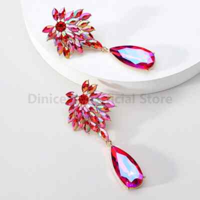Large Teardrop Rhinestone Fashion Earrings Party Wedding Gorgeous Jewellery