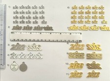 CLASS OF 2022 YEAR NUMBER CHARMS GRADUATION, CHOICE 11 STYLES OF GOLD OR SILVER