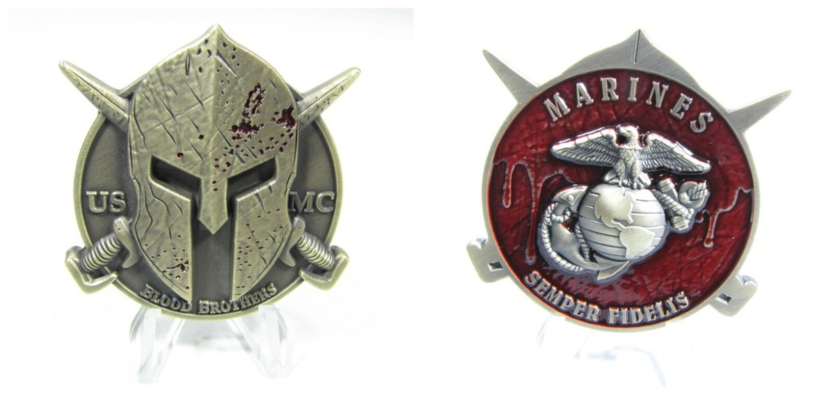 USMC Marine Corps Spartan Helmet Blood Brother Semper Fidelis