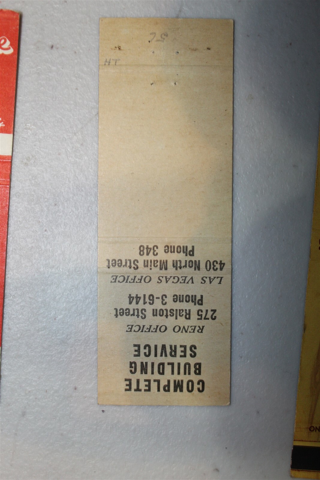 RENO NV. HOME LUMBER CO. OF NEVADA MATCHBOOK COVER eBay