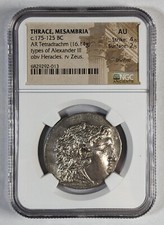 Thrace Mesembria AR Tetradrachm 175-125 BC NGC AU 4/2 Brushed