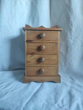 Antique Style Mini Table Top Pine Wooden Chest Of Drawers Apothecary Spice Chest