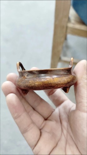 China Solid Copper 大明宣德 Incense Burner Tripodia Home Furnace Diffuser Ornament - Picture 17 of 19