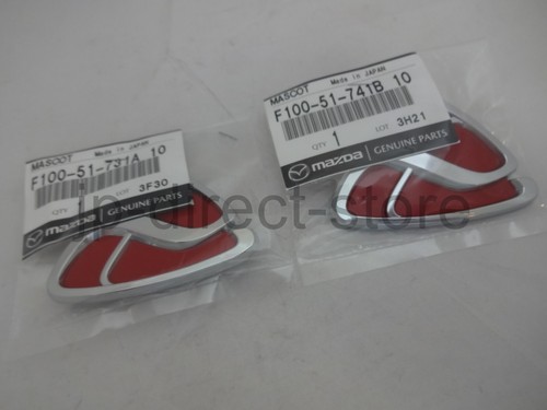 Genuine Mazda Anfini RX-7 FD3S RED Emblem Front & Rear Set OEM - Picture 4 of 6
