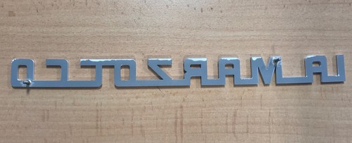 La Marzocco Linea PB Genuine Back Panel Metal Logo Badge White (D.4.031) - Picture 5 of 5