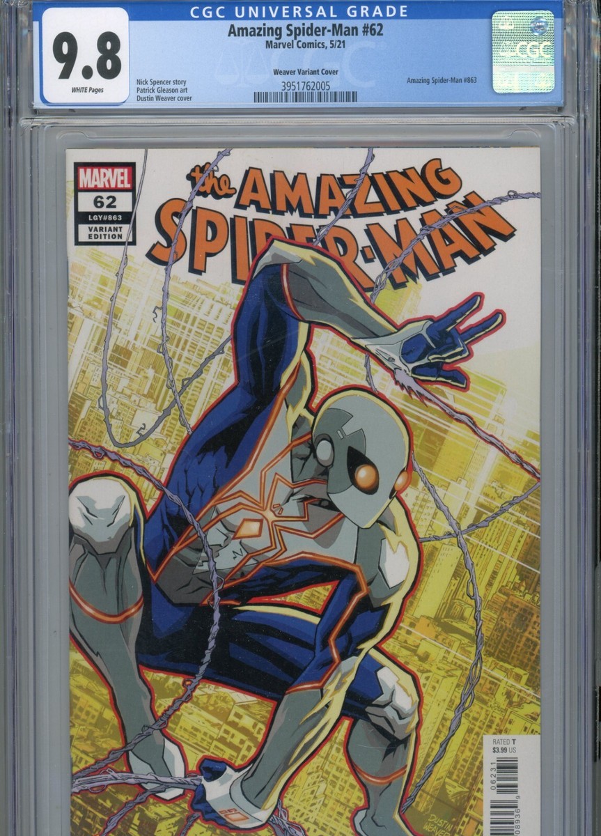 AMAZING SPIDERMAN #62 MT 9.8 CGC WHITE PAGES WEAVER VARIANT COVER