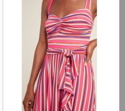Anthropologie Maeve Gabriela Striped Maxi Ruffle Dress Sz XS EUC | eBay