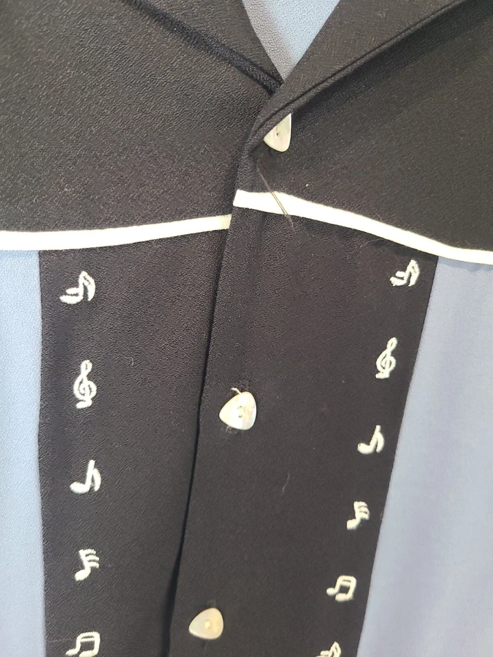 Fender The Collection Da Vinci Mens XL blue & black Shirt rock n roll — 第 4/4 张图片