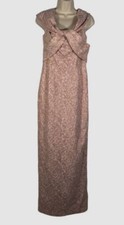  990 Rickie Freeman for Teri Jon Women's Pink Off Shoulder Stretch Dress Size 8