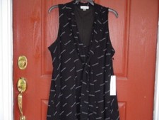 Calvin Klein Little Black Dress size 14 CK logo Sleeveless  Length 37 in Lined