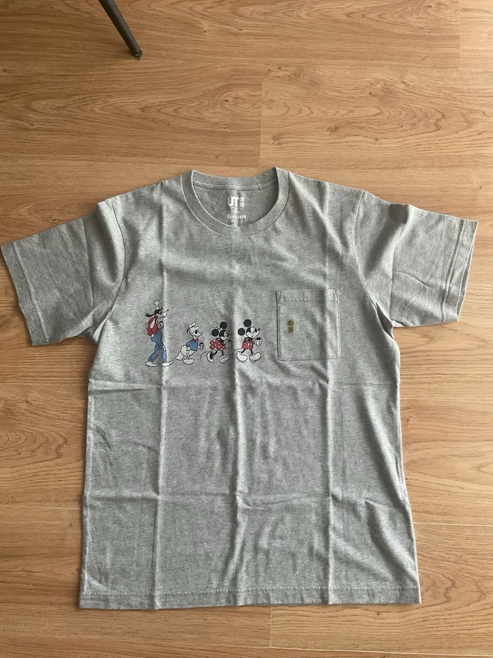 Tee shirt coton gris motifs Disney taille M marque Uniqlo neuf - Photo 1/2