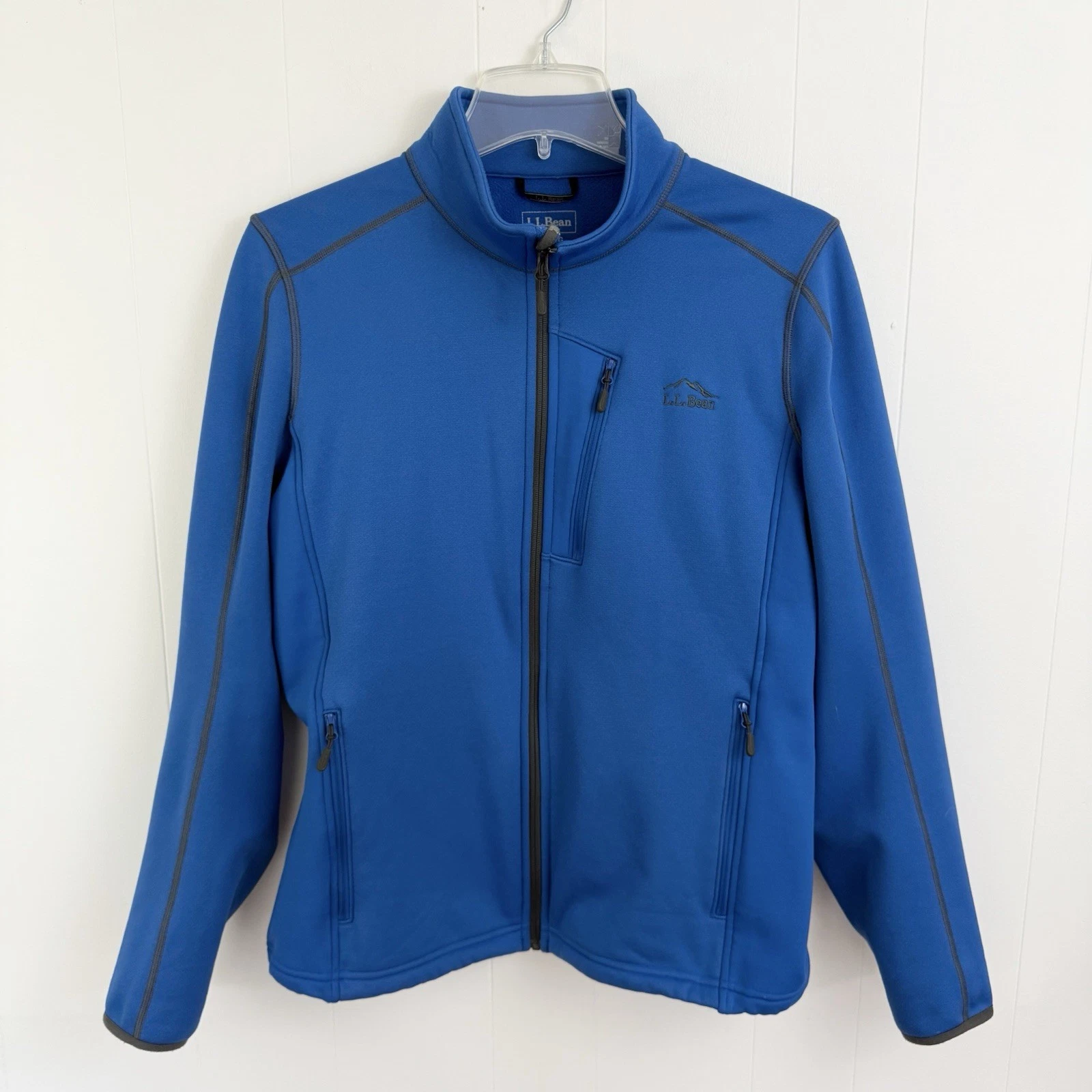 LL BEAN Mens Fleece JACKET XL Reg 293889 Blue Full Zip Outdoor Soft Shell Gorp