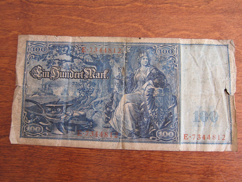 1910 German Empire 100 Mark Reichsbanknote