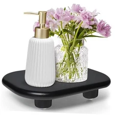  Wood Display Riser, Decorative Display Stand for Candles Plants 9 inch Black