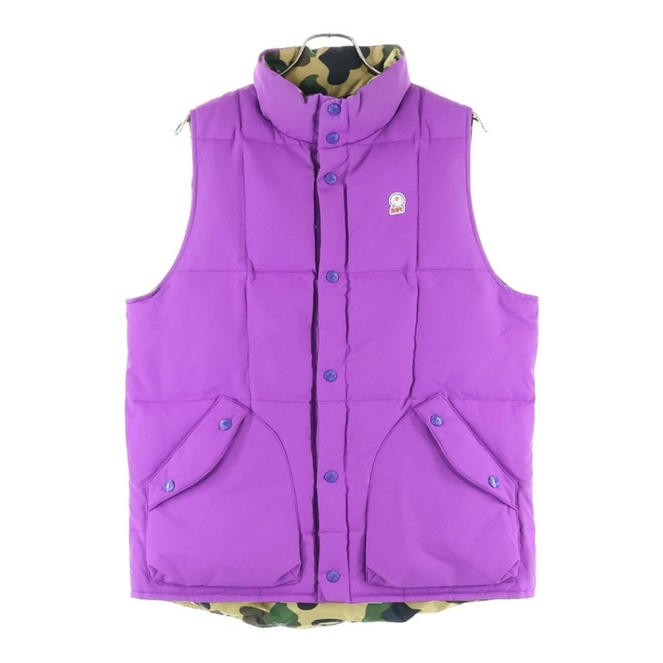 A Bathing Ape Reversible Down Vest 001LJ0801019X Camo Pattern Multicolor Used 56 - Image 3 of 4