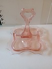Pink Depression Glass Tray/Holder/Caddy Keyhole Center/Uranium (?) — photo 6