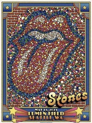 Rolling Stones Seattle 2024 Hackney Diamonds OFFICIAL Tour Poster
