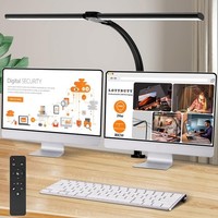 Lottbuty Doppelkopf Schreibtischlampe LED Dimmbar,24W 80CM Homeoffice