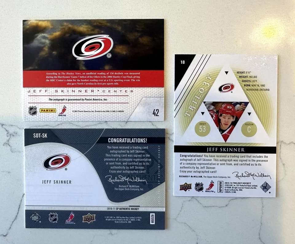 (3) JEFF SKINNER Autos🔥SP Authentic Sign Trilogy Pinnacle Game Night Signatures - Image 2 of 2