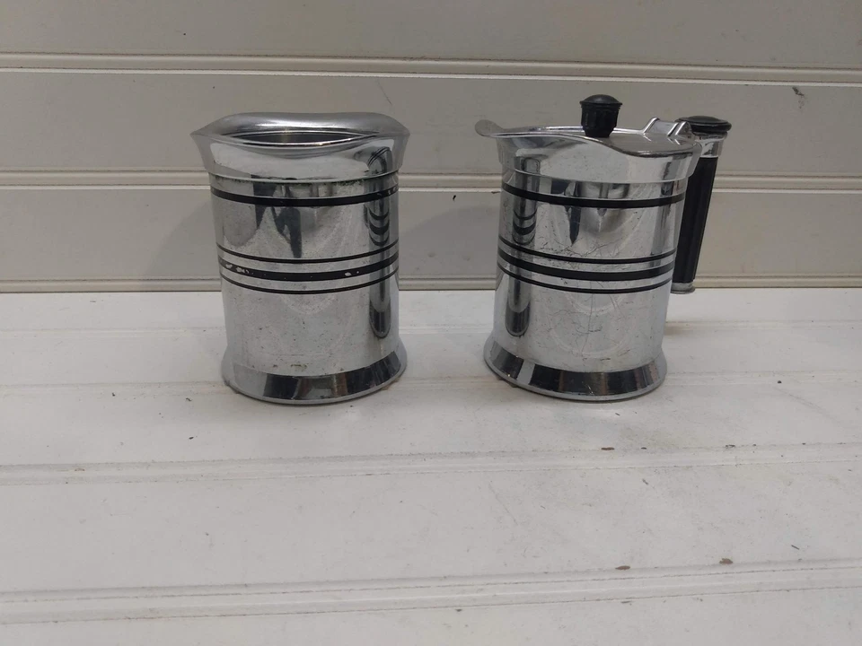 Crema y azucarero Sunbeam Chicago flexible acero cromado modelo 14 sin tapa Foto 4 de 4