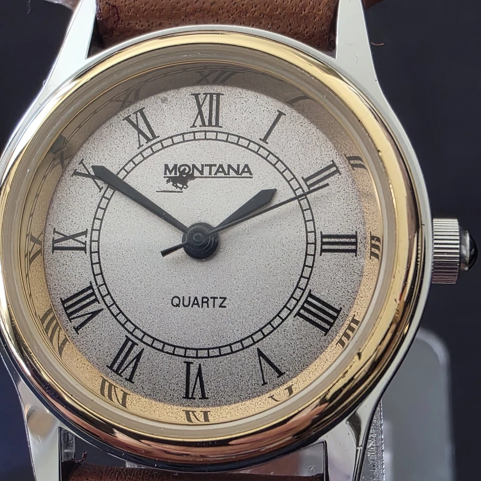 Montana Silversmiths X5030 Western 24mm Watch Two Toned Tan Leather Band Japan  Foto 2 de 4
