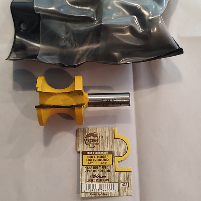 Viper Bull Nose Half-Round Carbide Tipped Router Bit 2 Flutes 120-2-BN