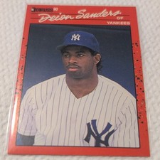 Donruss 1990 Deion Sanders New York Yankees #427 Base Set Baseball Card error 