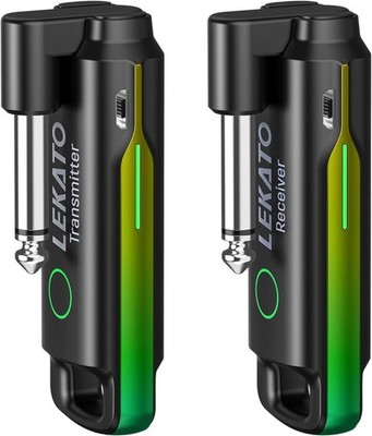 Lekato Gitarre Wireless System Sender Empfänger niedrige Latenz 70 Kanäle 130 Fuß WS-70