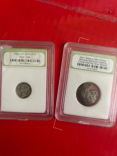 Silver Mercury Dime & Ancient Roman Coins Encased!