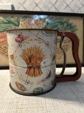Vintage Androck Hand-i-Sift -3 Screen Flour Sifter Wheat Baked Goods Lithograph