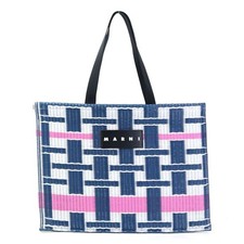Borsa a mano originale MARNI blu navy/bianco/rosa PVC - 55803j