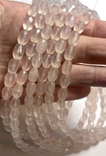 GENUINE FACETED ROSE QUARTZ TUBE SHAPE STRAND 15.5" 11X7MM BELOW WHOLESALE