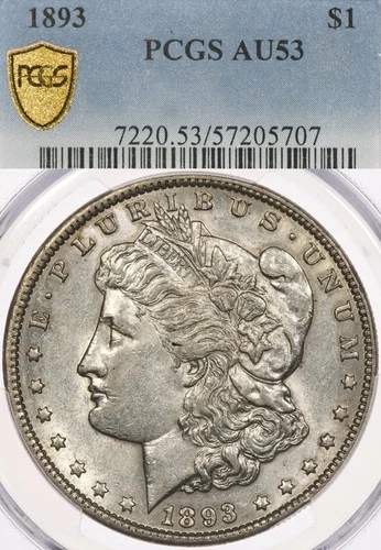 1893-P $1 PCGS AU53 Morgan Silver Dollar Philadelphia Mint