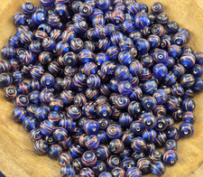 600 PCS BLUE ROUND GLASS BEADS JEWELRY CRAFT MAKING LOOSE BEADS